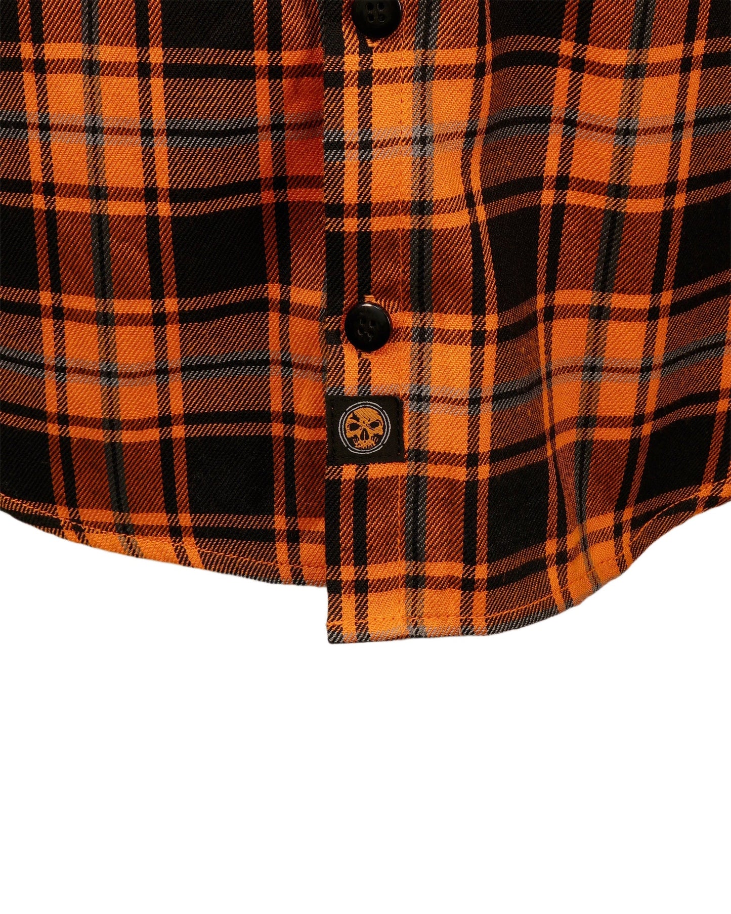 The "Harvest" Orange, Black & Gray Flannel (Hidden Snap Collars)