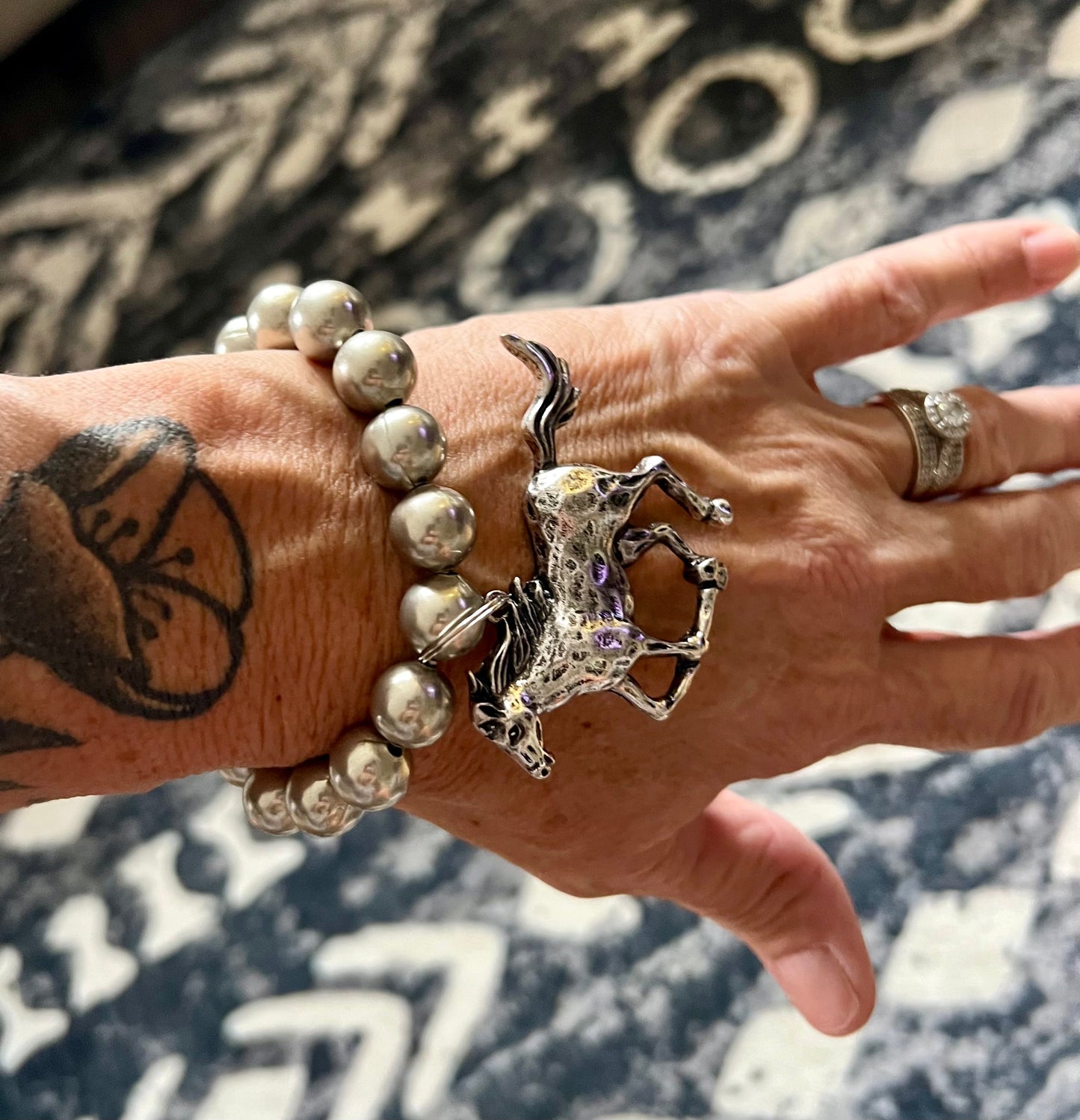 Faux Pearl Charm Bracelet