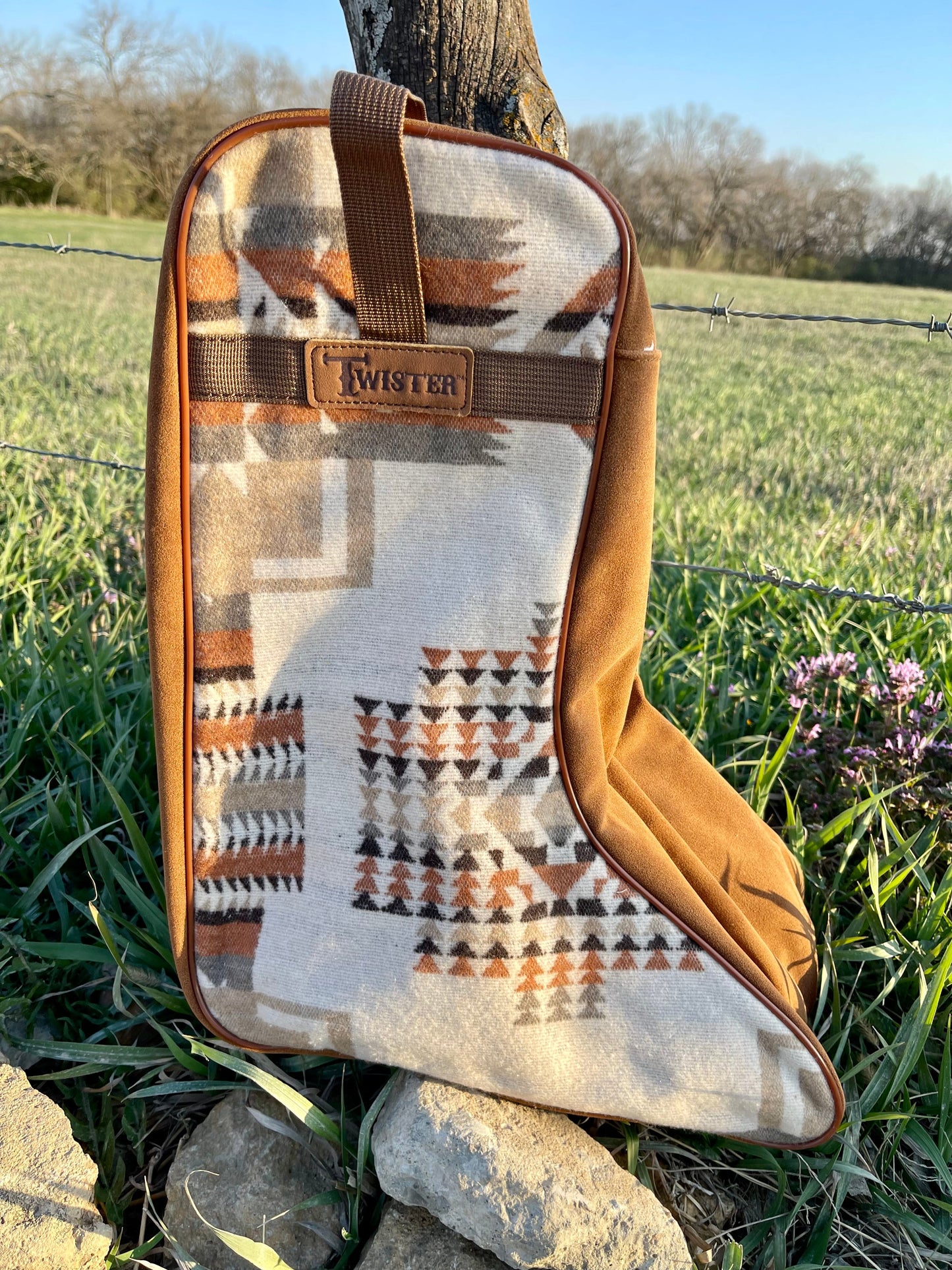 Cream Aztec Boot Bag