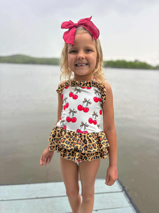 Cherry-licious Ruffled Swim Suit (FINAL SALE)