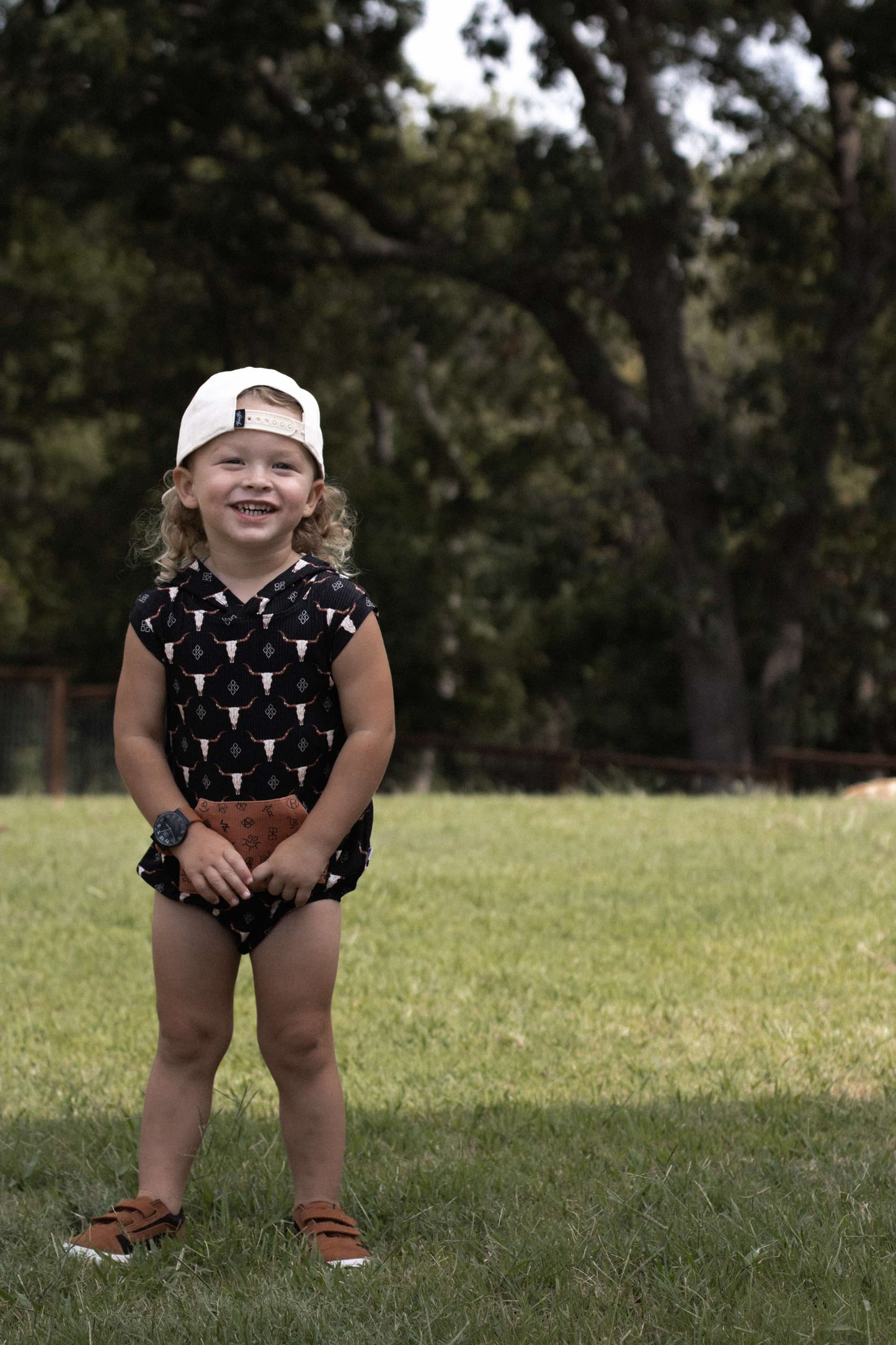 Ranch N Rust Hooded Romper