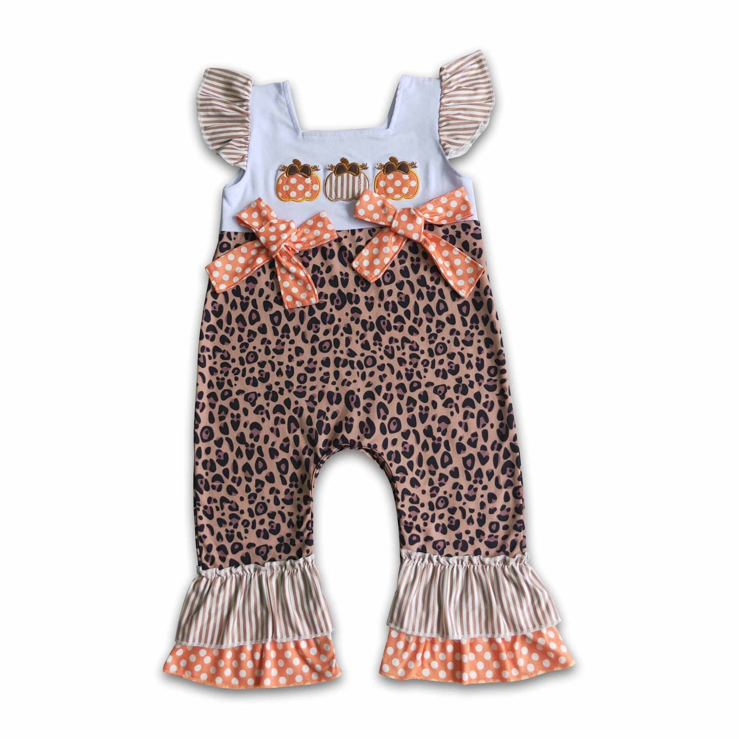 Baby Pumpkin Applique Romper: Romper