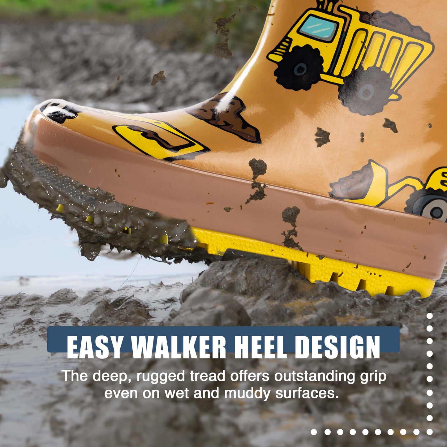 Norty Waterproof Rubber Rain Boots for Kids