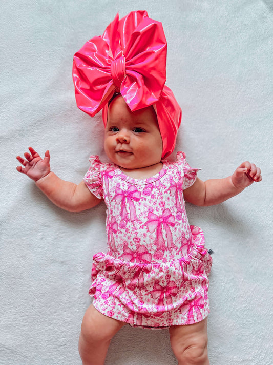 Blooming Bows Bamboo Skirted Romper