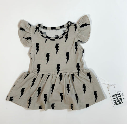 Neutral Bolts Bamboo Skirted Romper (FINAL SALE)