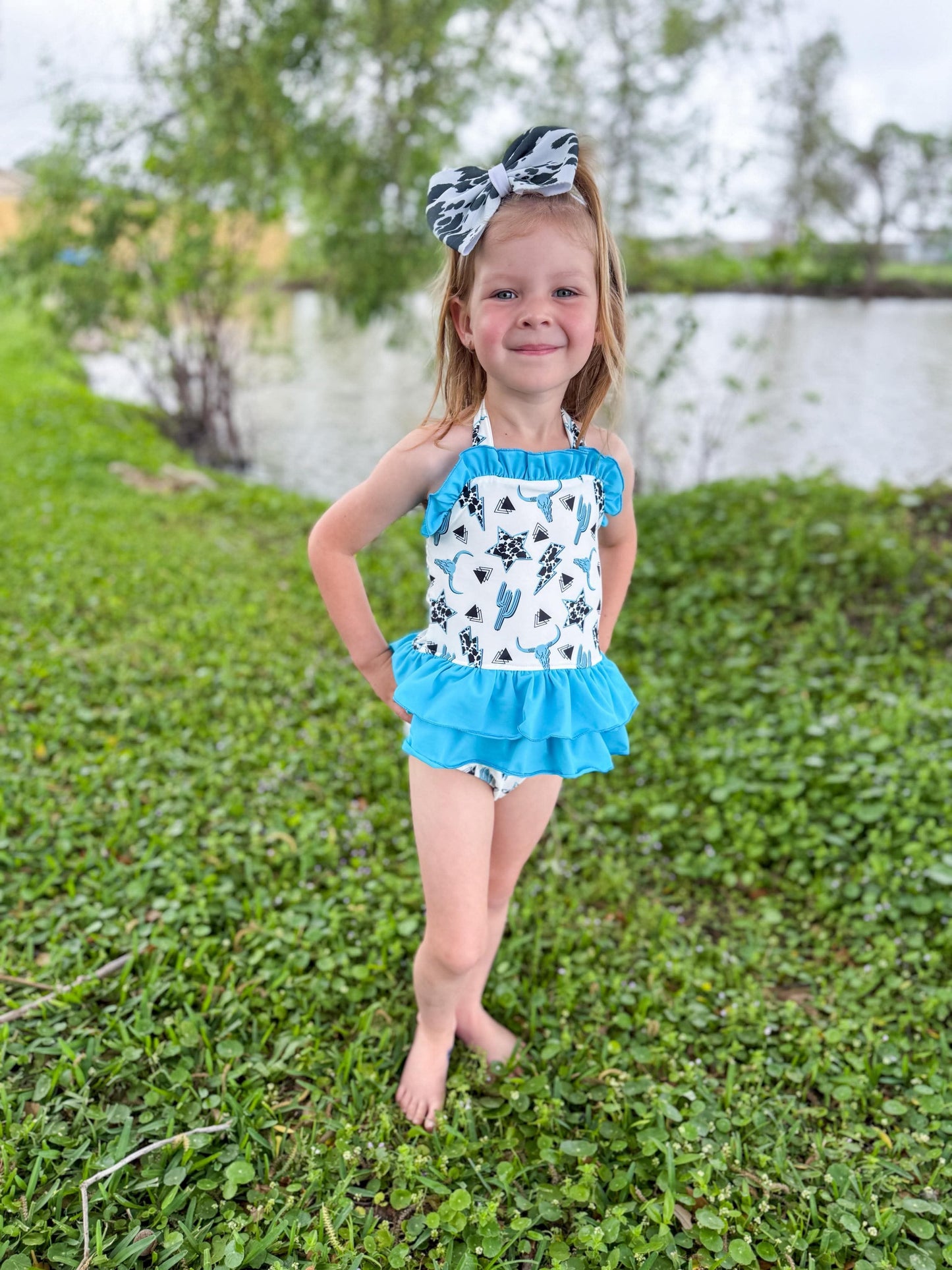 Wild & Western Ruffled Swim Suit (FINAL SALE)