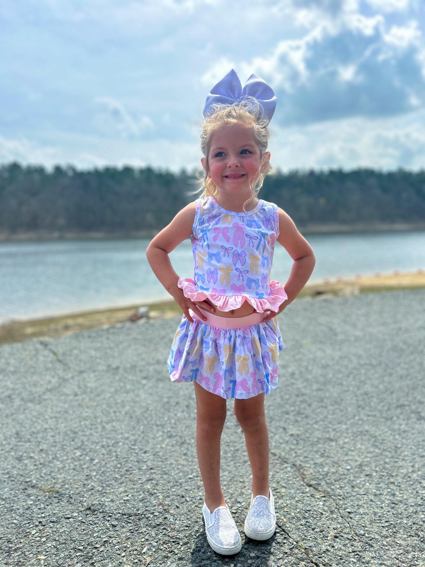 Spring Bows Skirted Ruffle Set (FINAL SALE)