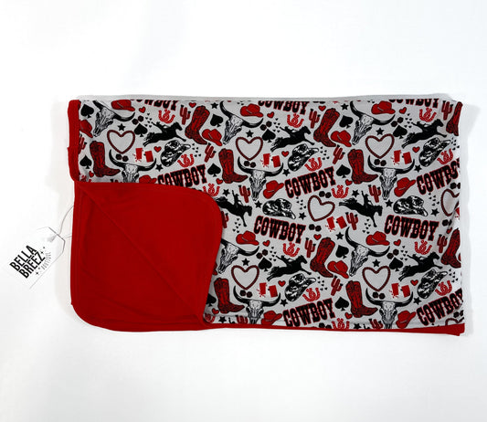Red Cowboy Bamboo Blanket (FINAL SALE)