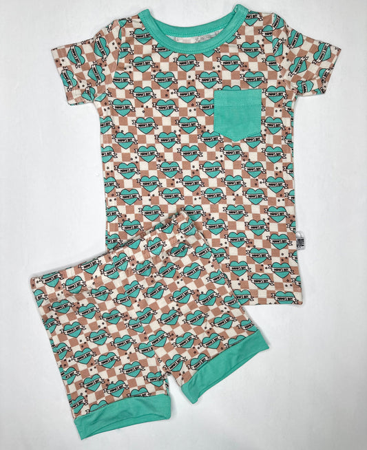 Checkered Mama's Boy Bamboo Short Set (FINAL SALE)