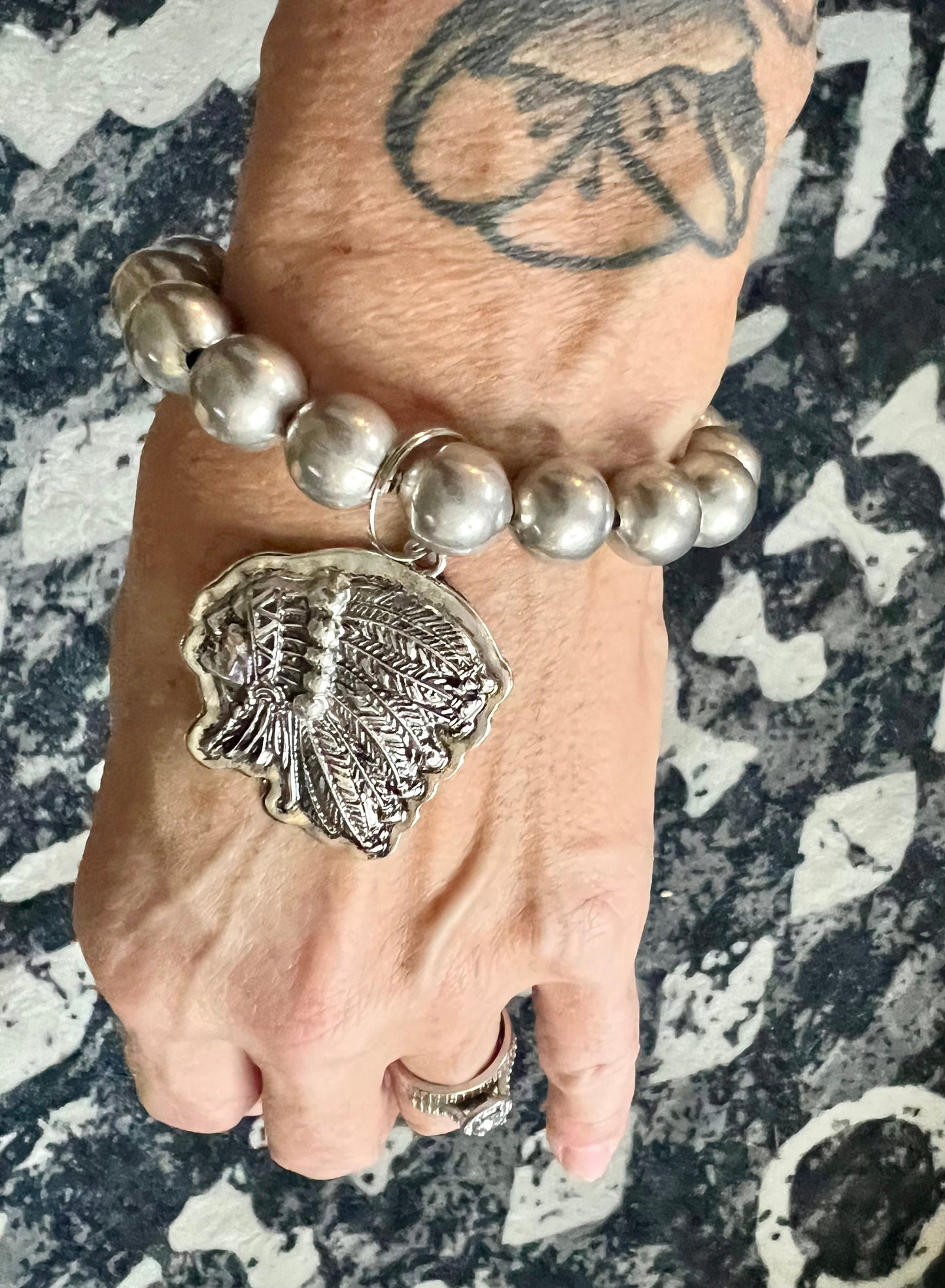 Faux Pearl Charm Bracelet