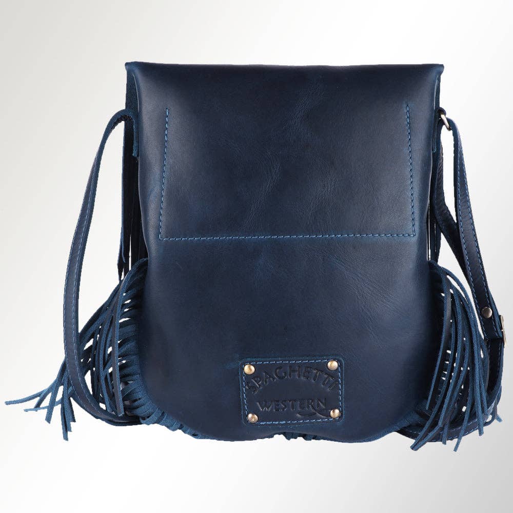 SWC429BLU Large Crossbody Genuine Leather bag western Bag