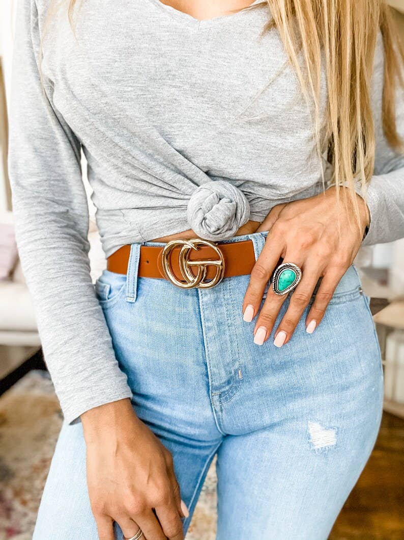 Western Teardrop Stone Cuff Ring