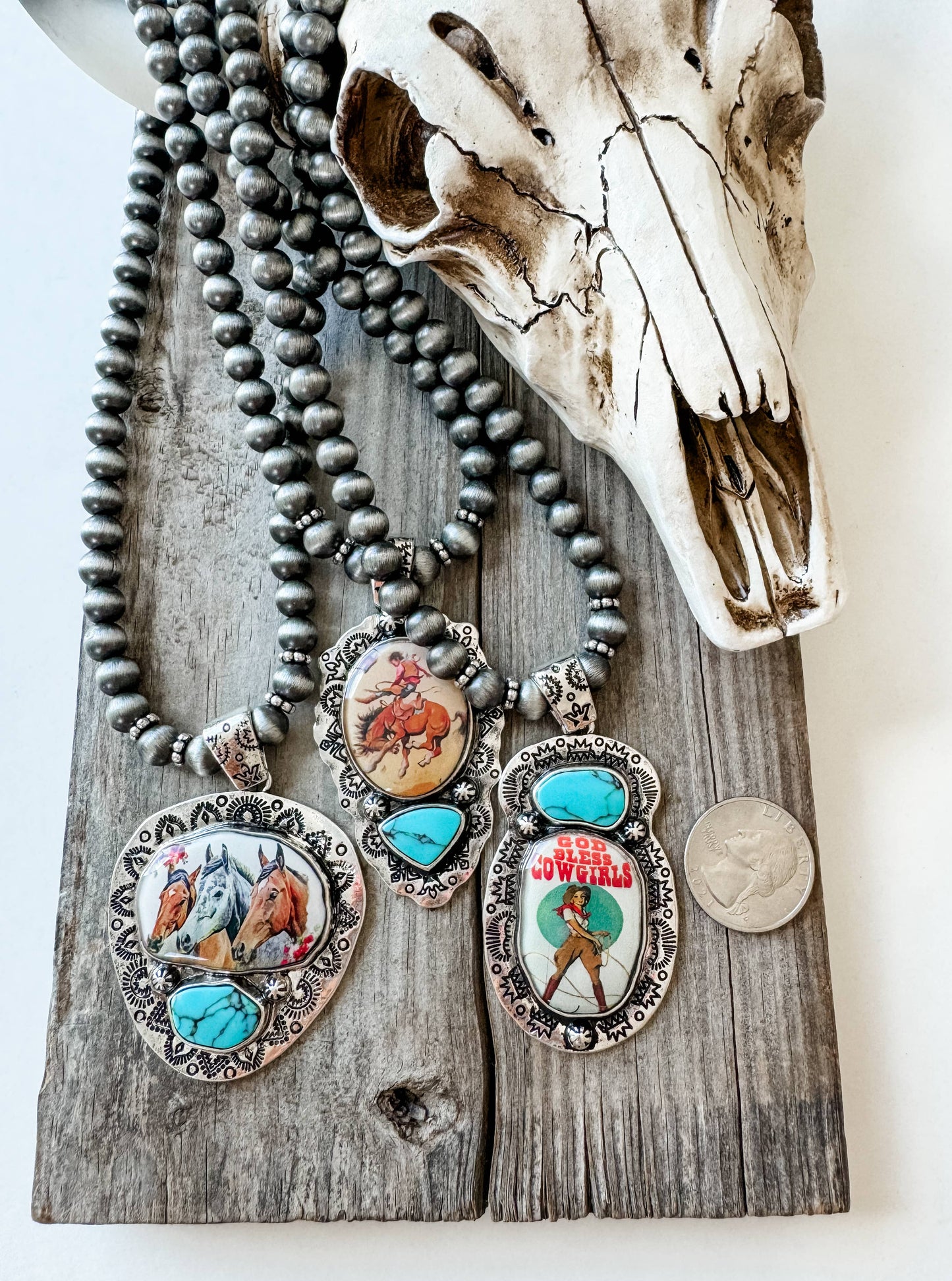 Western Print Pendant Necklace
