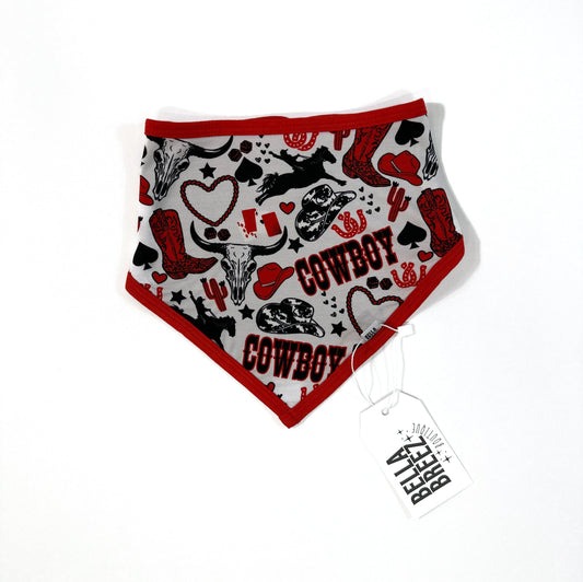 Red Cowboy Bamboo Bib (FINAL SALE)