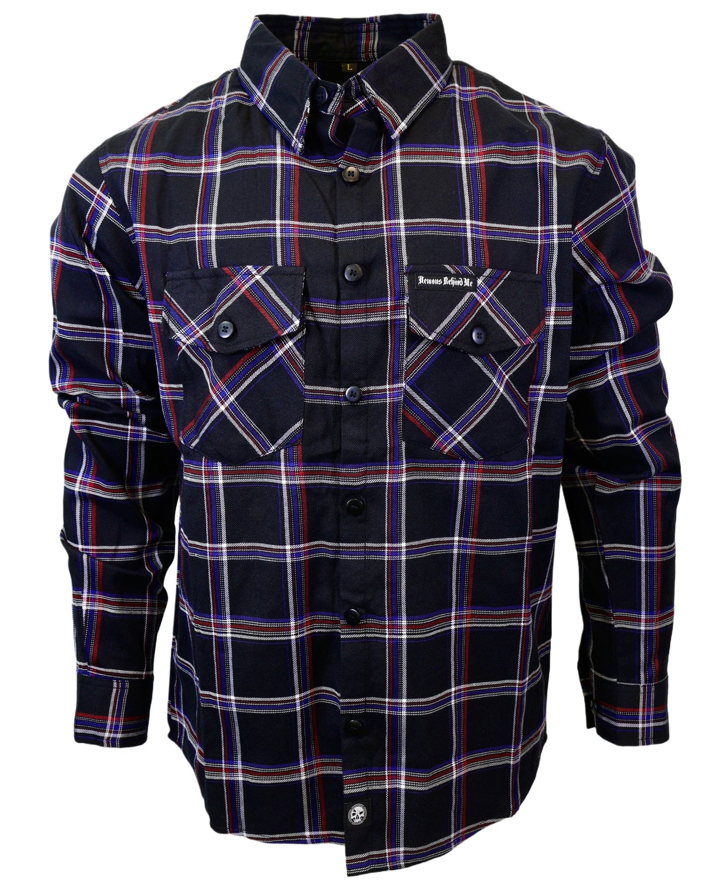 The "Patriot" Red, White, Blue & Black Flannel (Hidden Snap Collars)