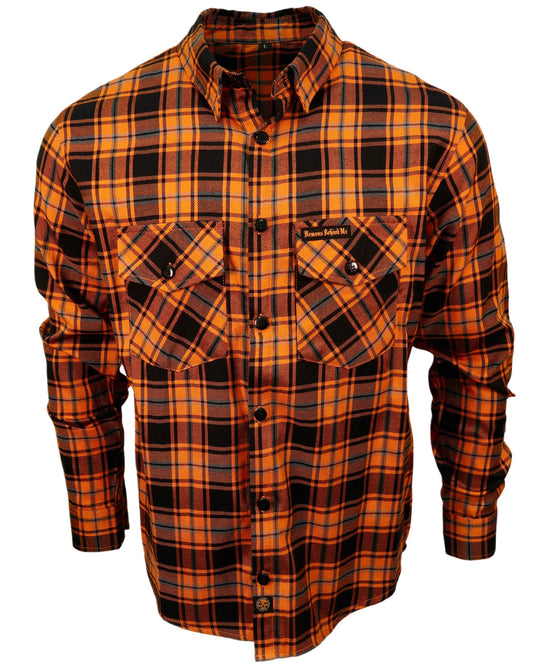 The "Harvest" Orange, Black & Gray Flannel (Hidden Snap Collars)
