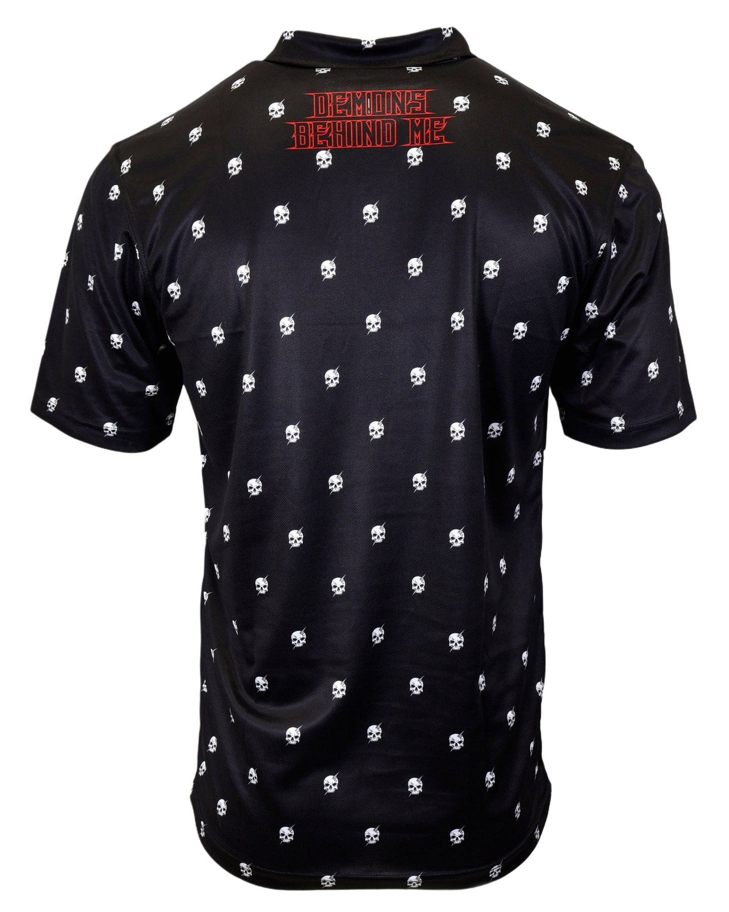 Bolt Skull Patterned Performance Polo