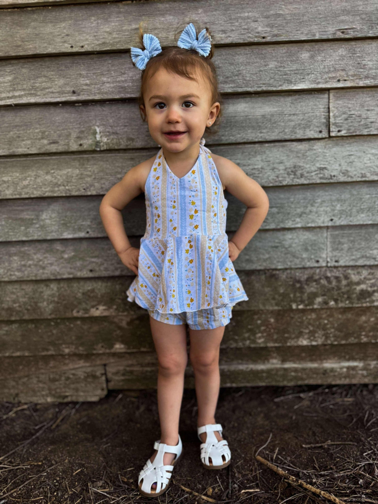 Yellow Floral Peplum Set (FINAL SALE)