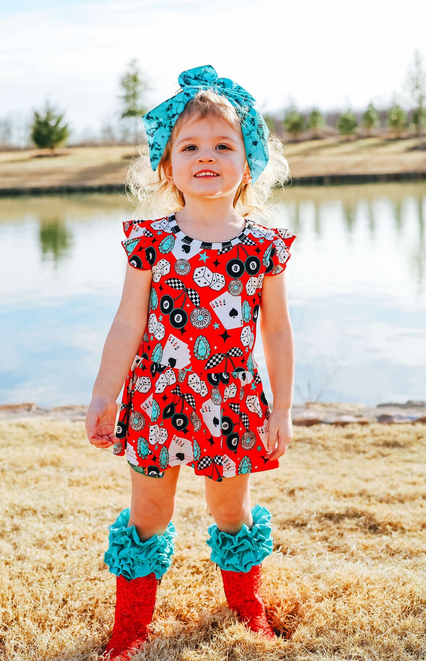 Cowgirl Luck Bamboo Skirted Romper