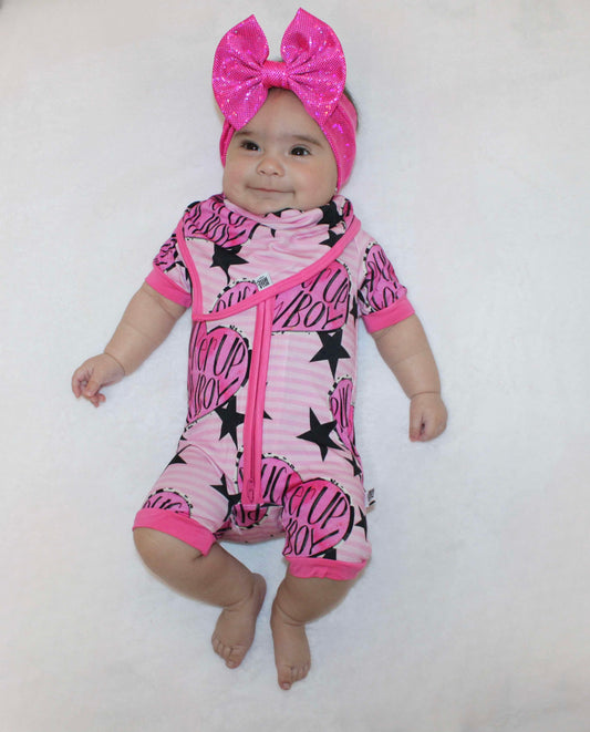 Pucker Up Cowboy Bamboo Shortie Romper (FINAL SALE)