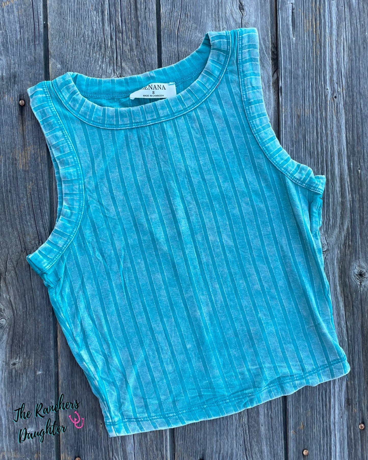 Cropped Vintage Teal Savannah Tank