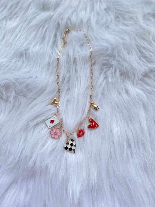 Flirty fortune charm necklace