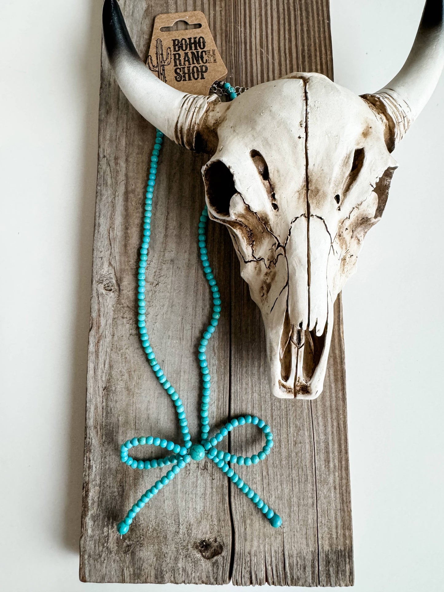 Western Navajo Bead Colored Bow Necklace