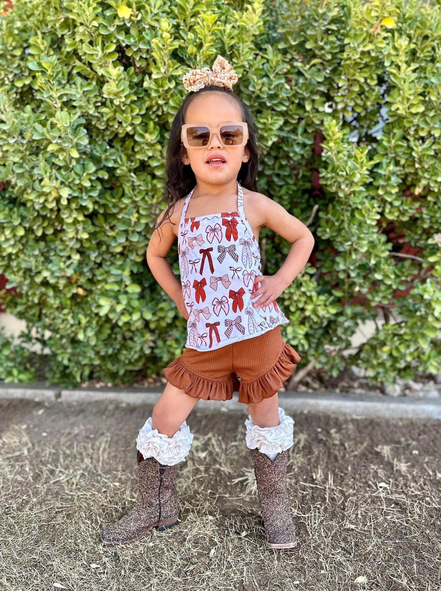 Brown Bows Swing Top (FINAL SALE)