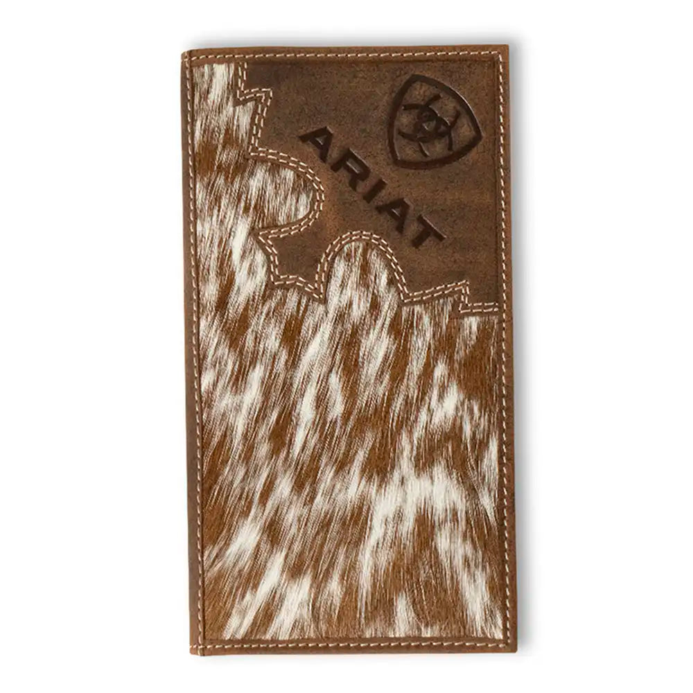 Ariat Brown Brindle Calf Hair - Men's Rodeo Wallet
