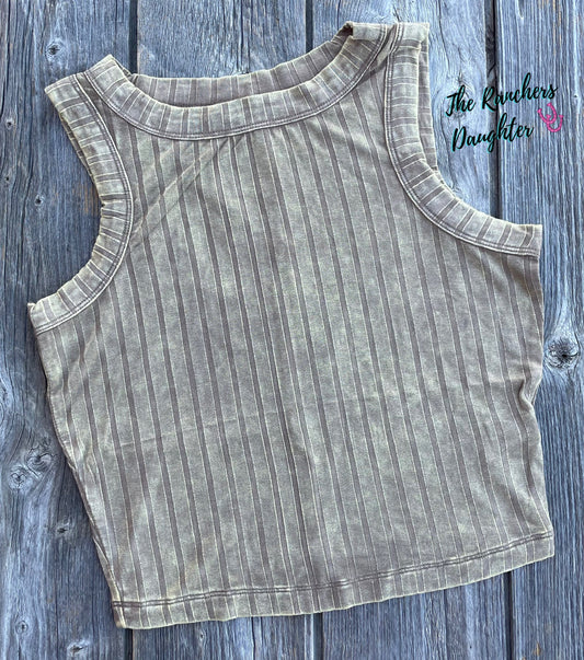 Cropped Vintage Golden Mocha Savannah Tank