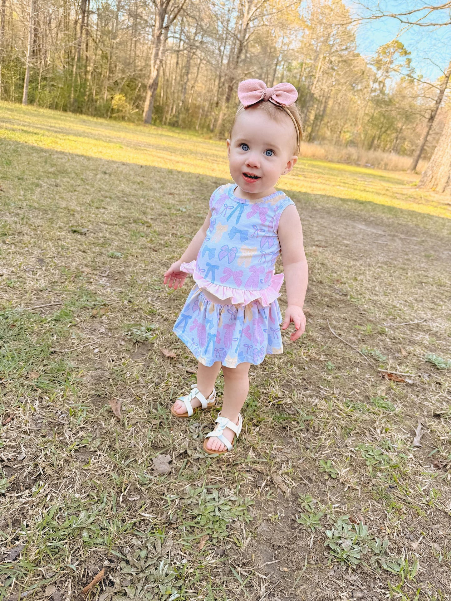 Spring Bows Skirted Ruffle Set (FINAL SALE)