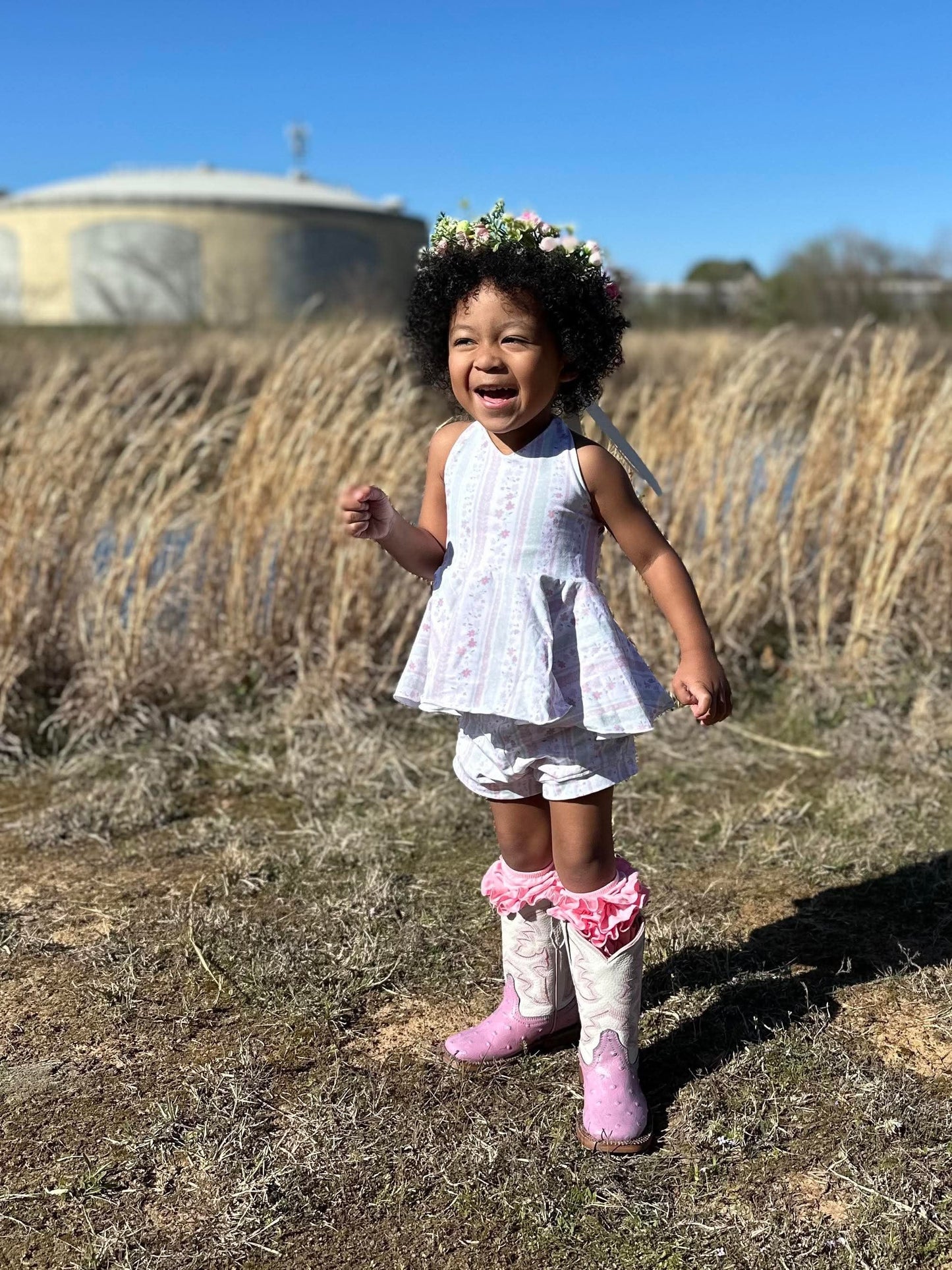 Pink Floral Peplum Set (FINAL SALE)