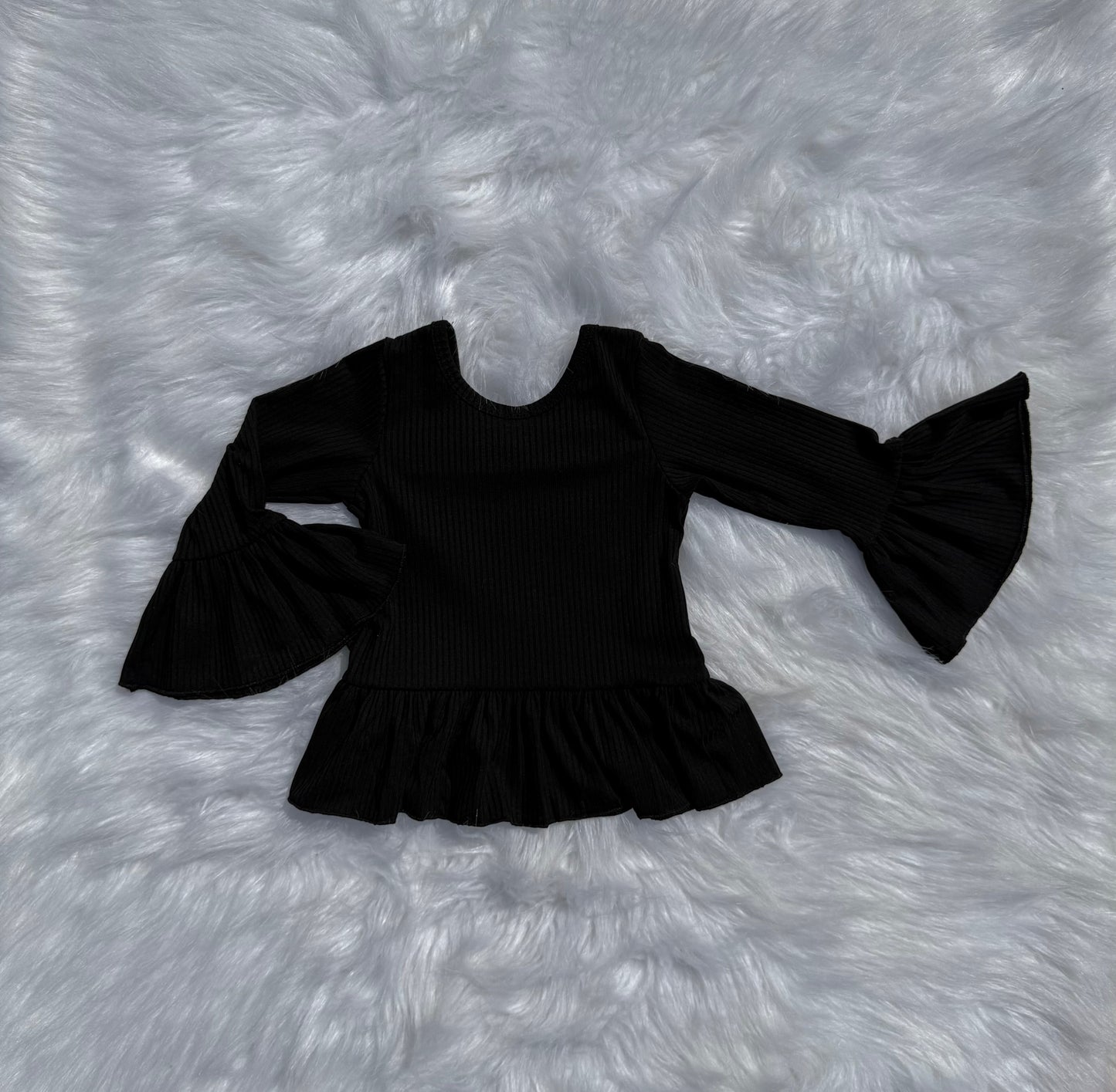 Midnight Edge Ruffled Sleeve Top