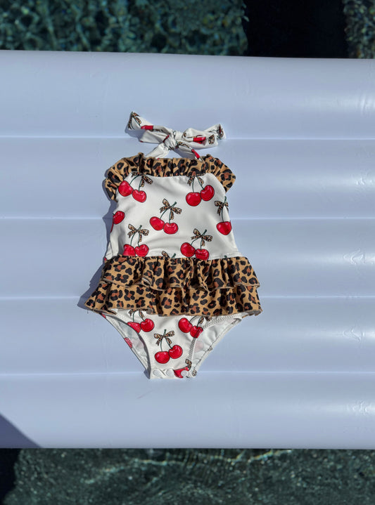 Cherry-licious Ruffled Swim Suit (FINAL SALE)