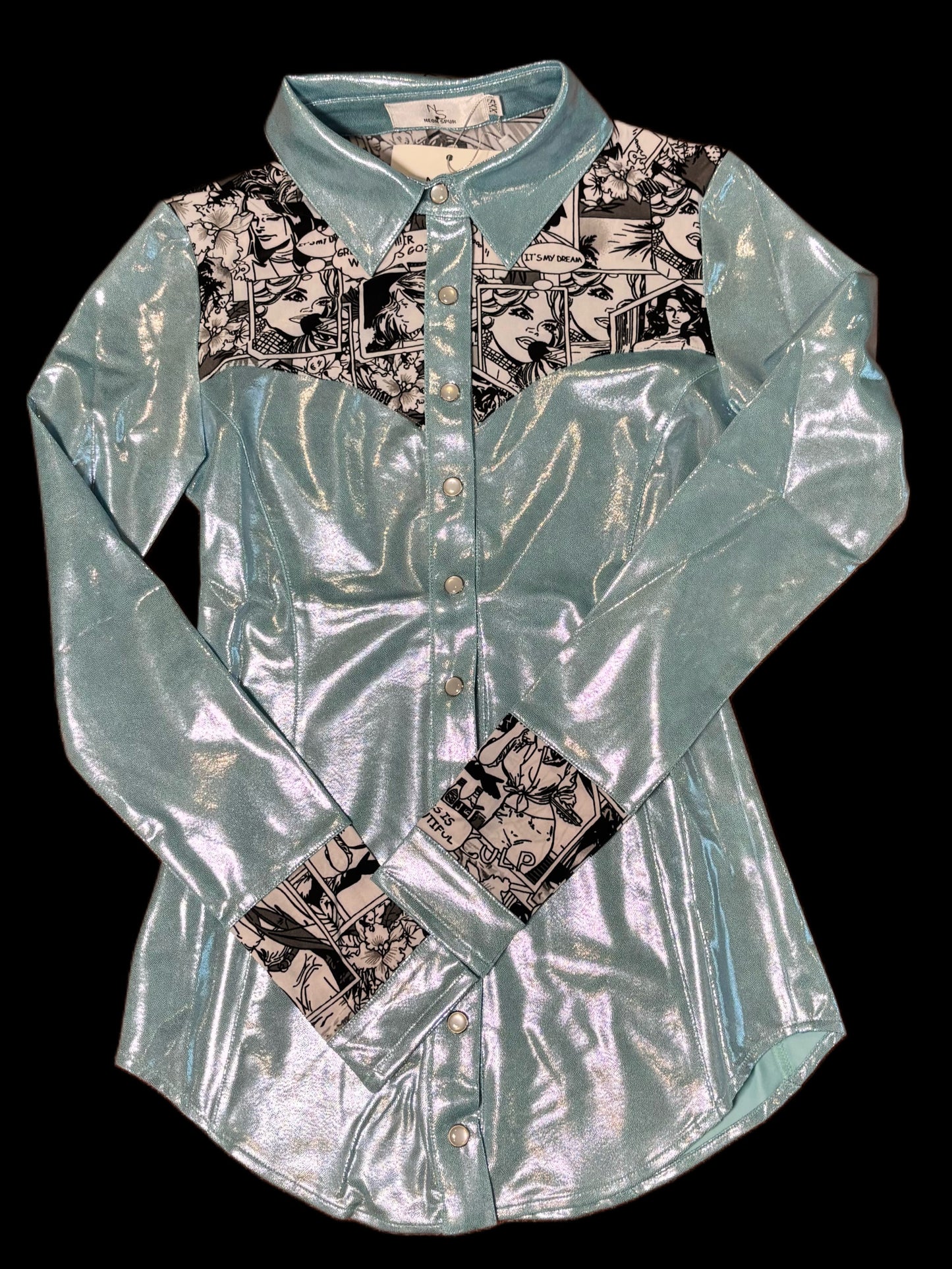 Girls Marvel-ous Metallic Pearl Snap Rodeo Shirt