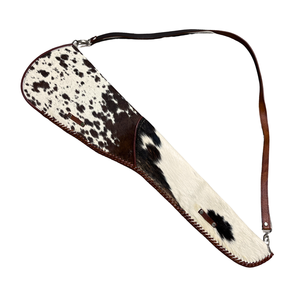 Cowhide Leather Rifle Scabbard / Shotgun Sleeve - Speckled Brown