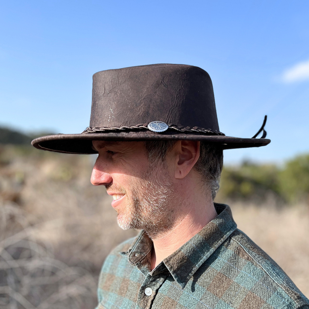 Leather Rancher Hat | Cowboy Hat- Crazy Horse