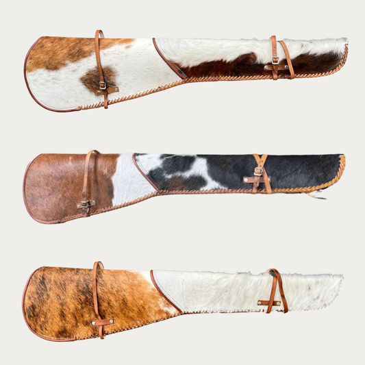 Mexican Leather Rifle Scabbard / Shotgun Sleeve - Patches