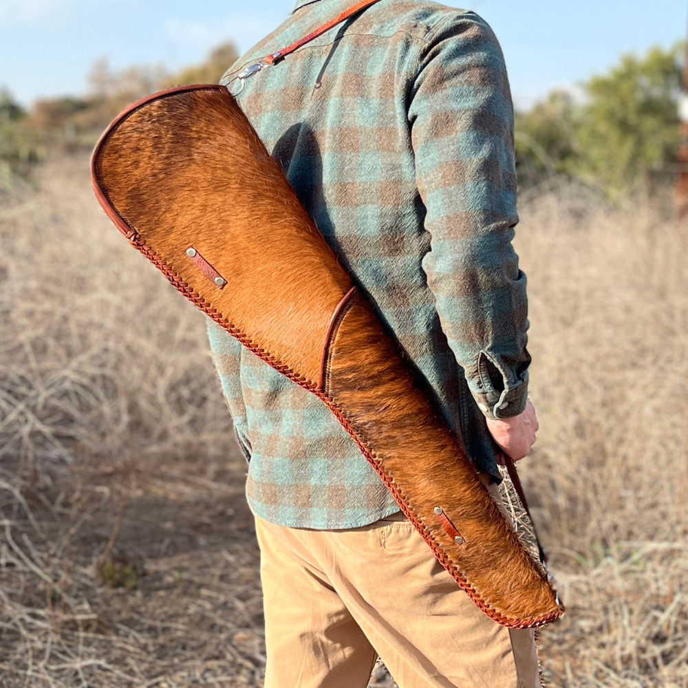 Mexican Leather Rifle & Shotgun Scabbard - Brown Cowhair