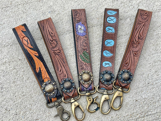 Tooled Leather Keychain