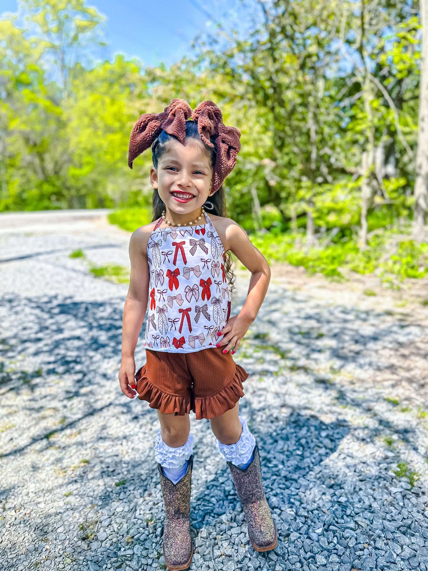 Brown Bows Swing Top (FINAL SALE)