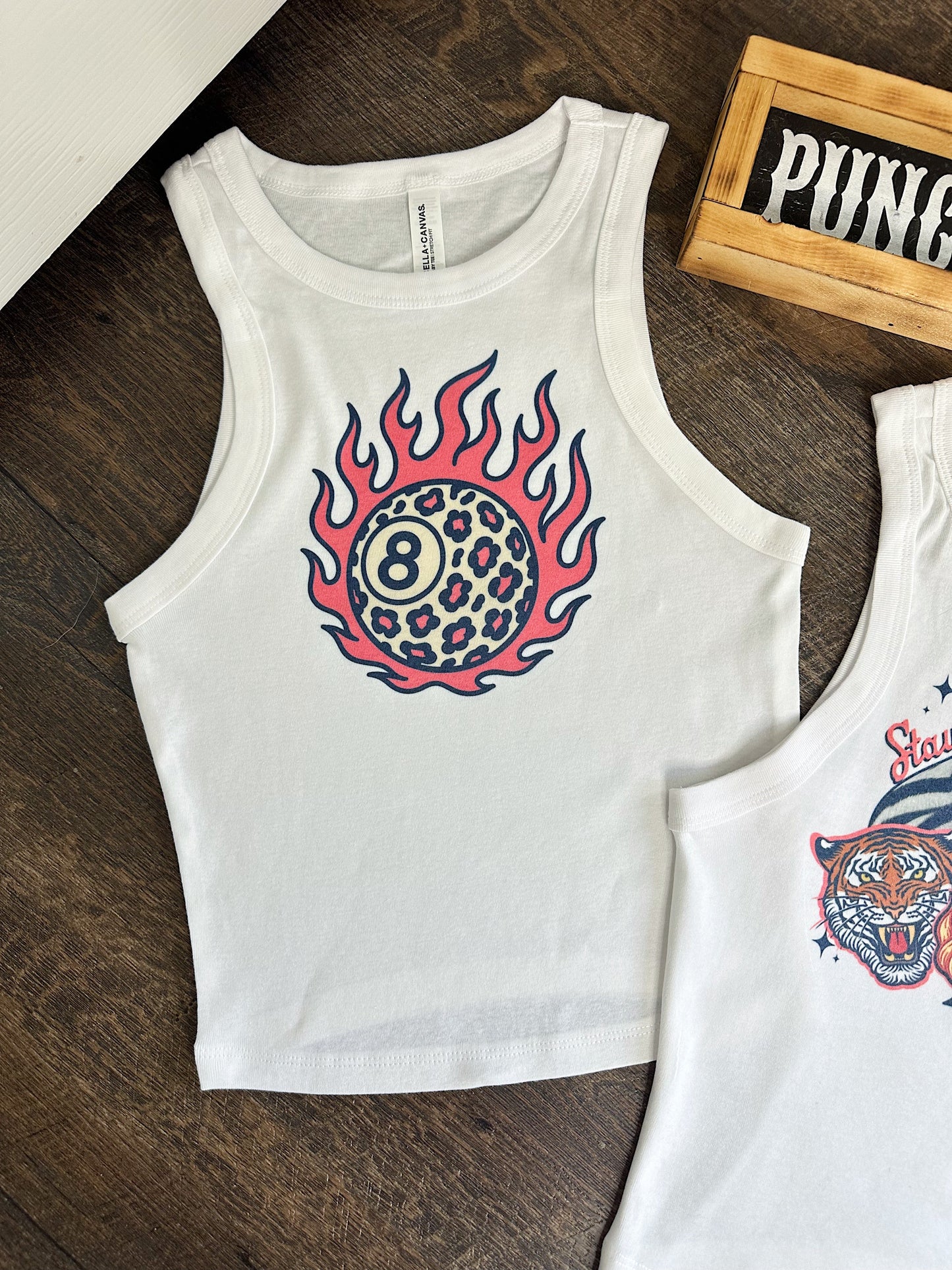 Leopard 8 Ball Cropped Tank