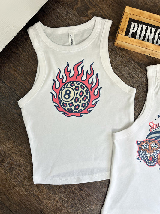 Leopard 8 Ball Cropped Tank