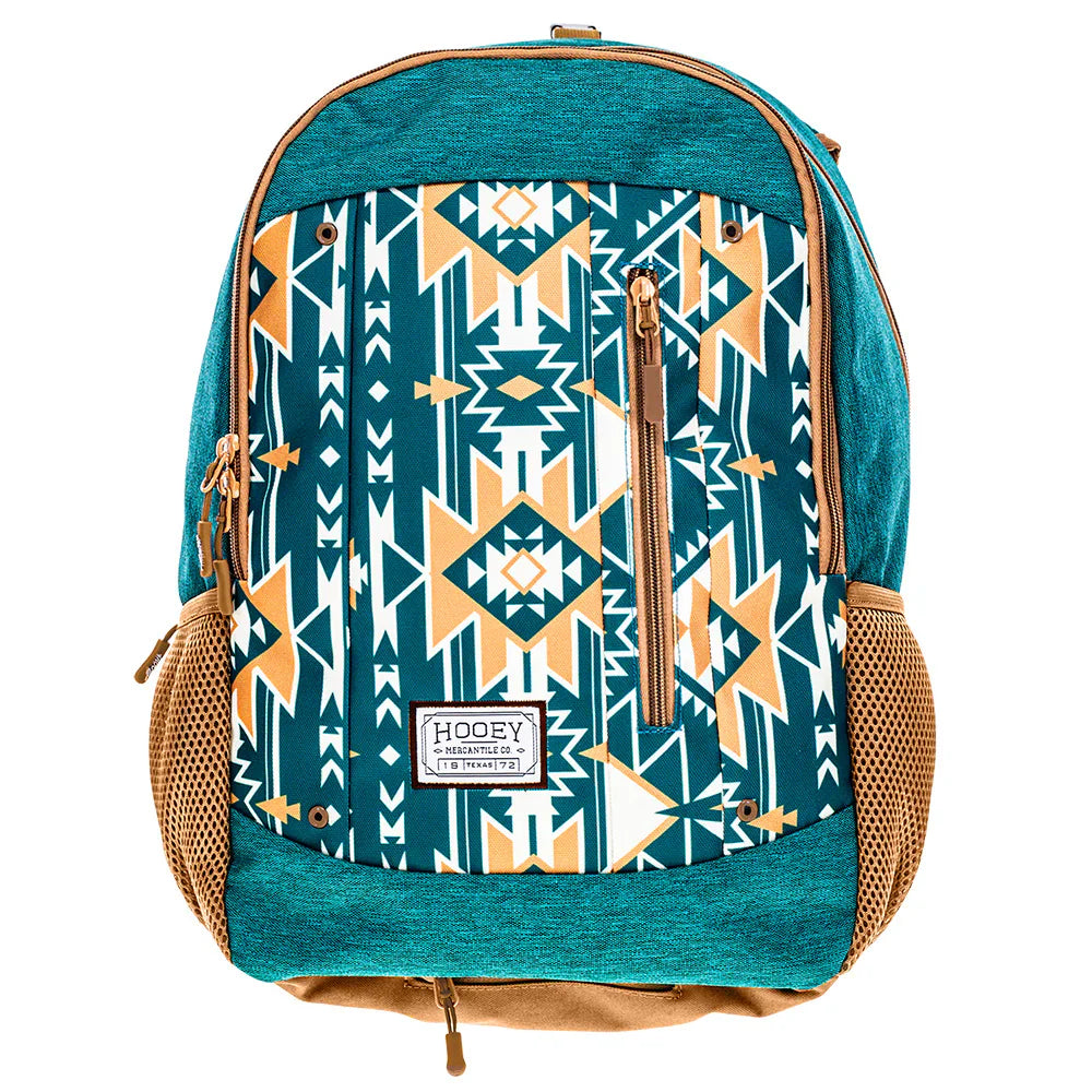 HOOey "Rockstar" Aztec Pattern (Teal/White/Tan) - Backpack