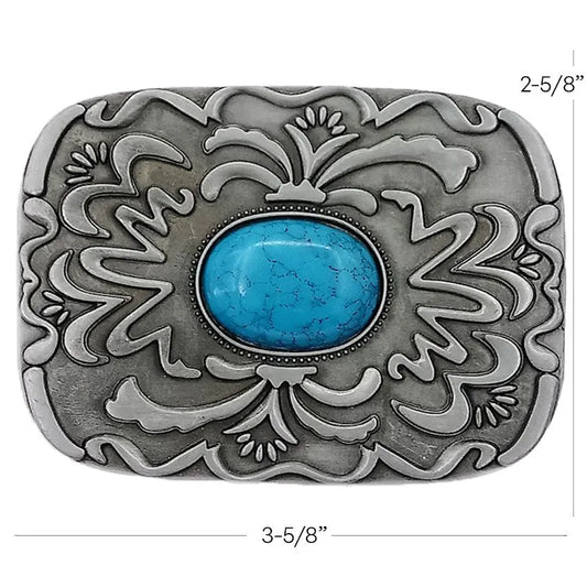 Big Turquoise Bead Belt Buckle