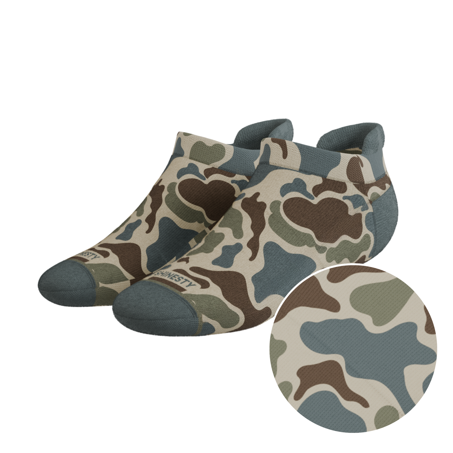 The Blender | Grey Duck Camo Heel Hammock™ Ankle Socks