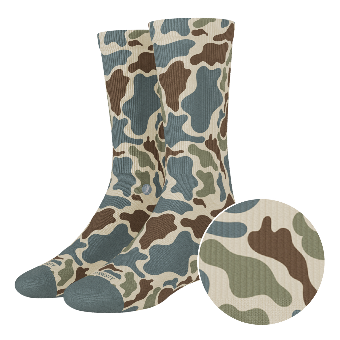 The Blender | Grey Duck Camo Heel Hammock™ Crew Socks