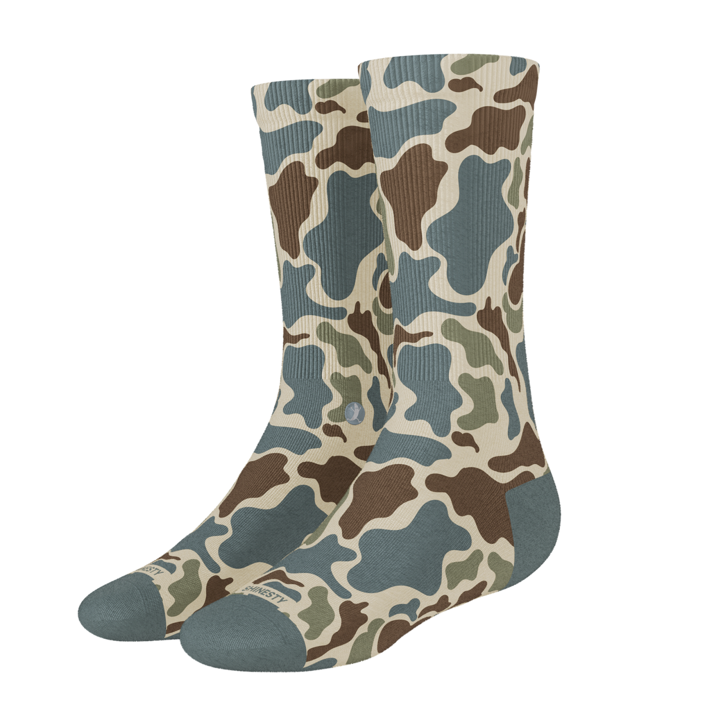 The Blender | Grey Duck Camo Heel Hammock™ Crew Socks
