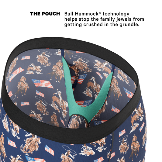 The Bootstraps & Chaps | Americana Cowboy Long Leg Ball Hammock® Pouch Underwear With Fly