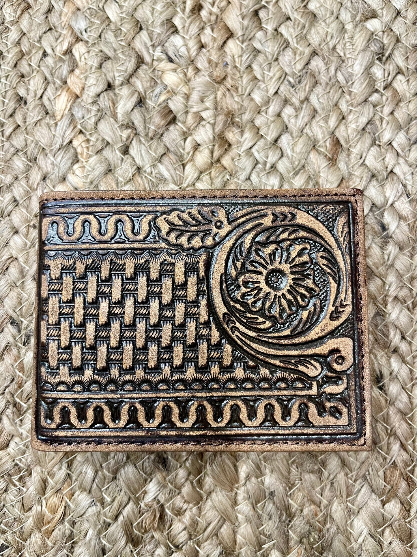Basket Weave Bi-Fold Wallet